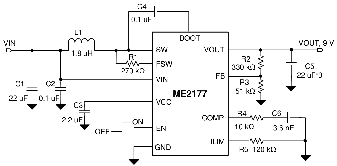 MICRONE(南京微盟)的ME2177AQF11BG系统框图