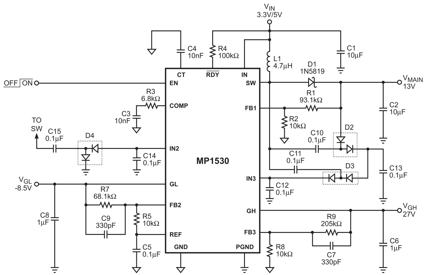 MPS(芯源)的MP1530DQ-LF-Z系统框图