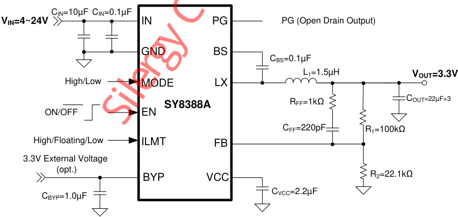 Silergy(矽力杰)的SY8388ARHC系统框图