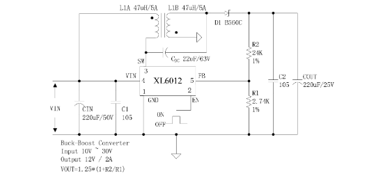 XLSEMI(芯龙)的XL6012E1系统框图