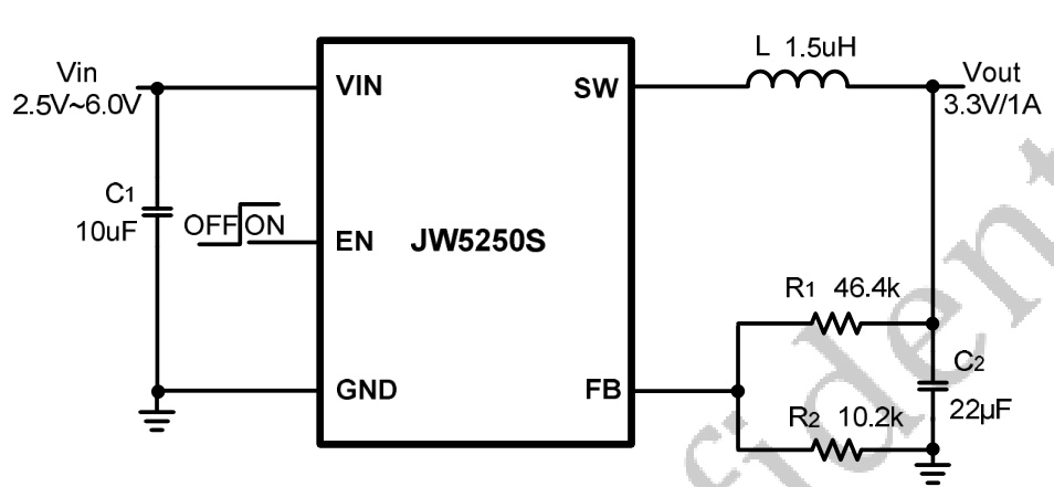 Joulwatt(杰华特)的JW5250SSOTA#TRPBF系统框图