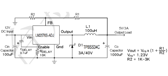 TECH PUBLIC(台舟)的LM2576SX-ADJ系统框图