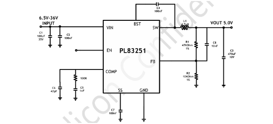 POWLICON(宝砾微)的PL83251系统框图