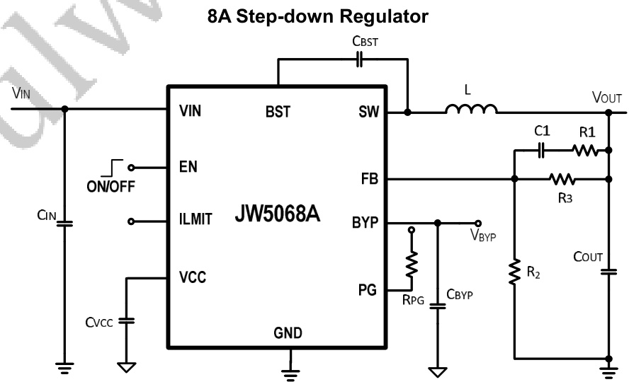 Joulwatt(杰华特)的JW5068A系统框图