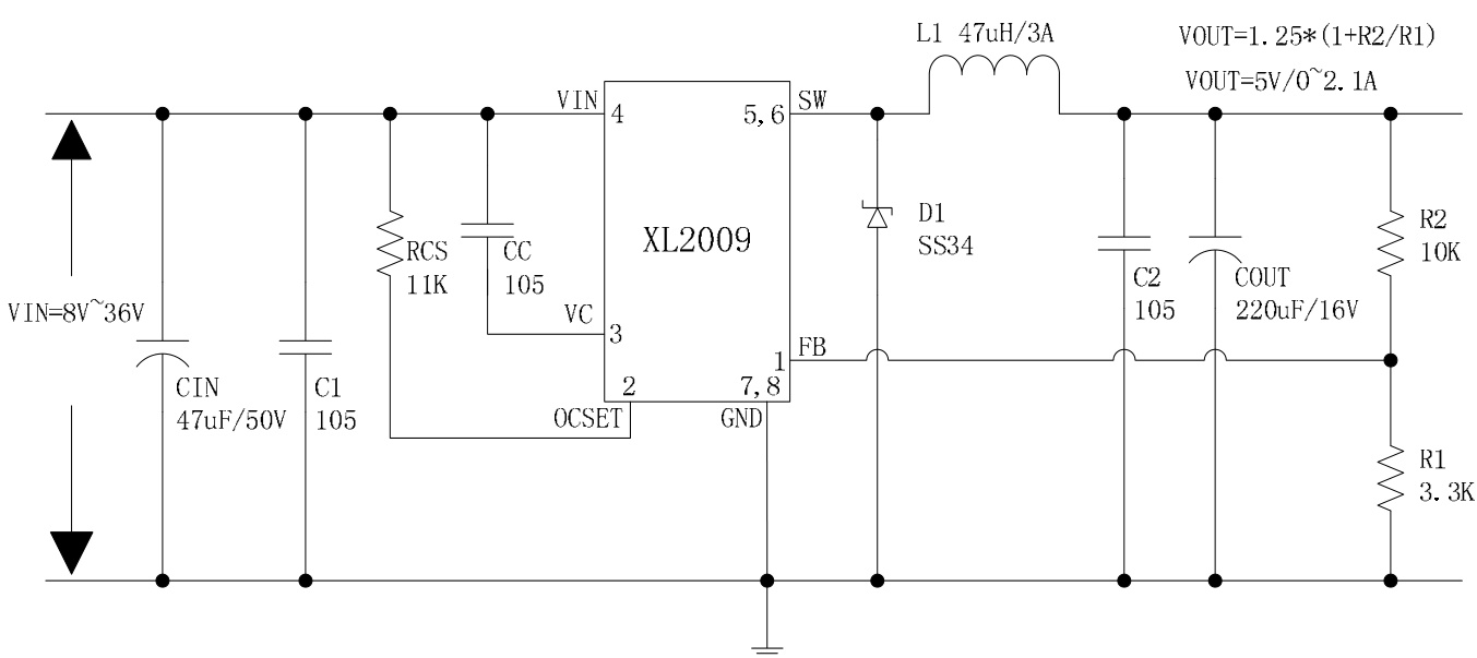 XLSEMI(芯龙)的XL2009E1系统框图