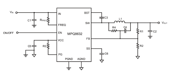 MPS(芯源)的MPQ8632GLE-8-Z系统框图