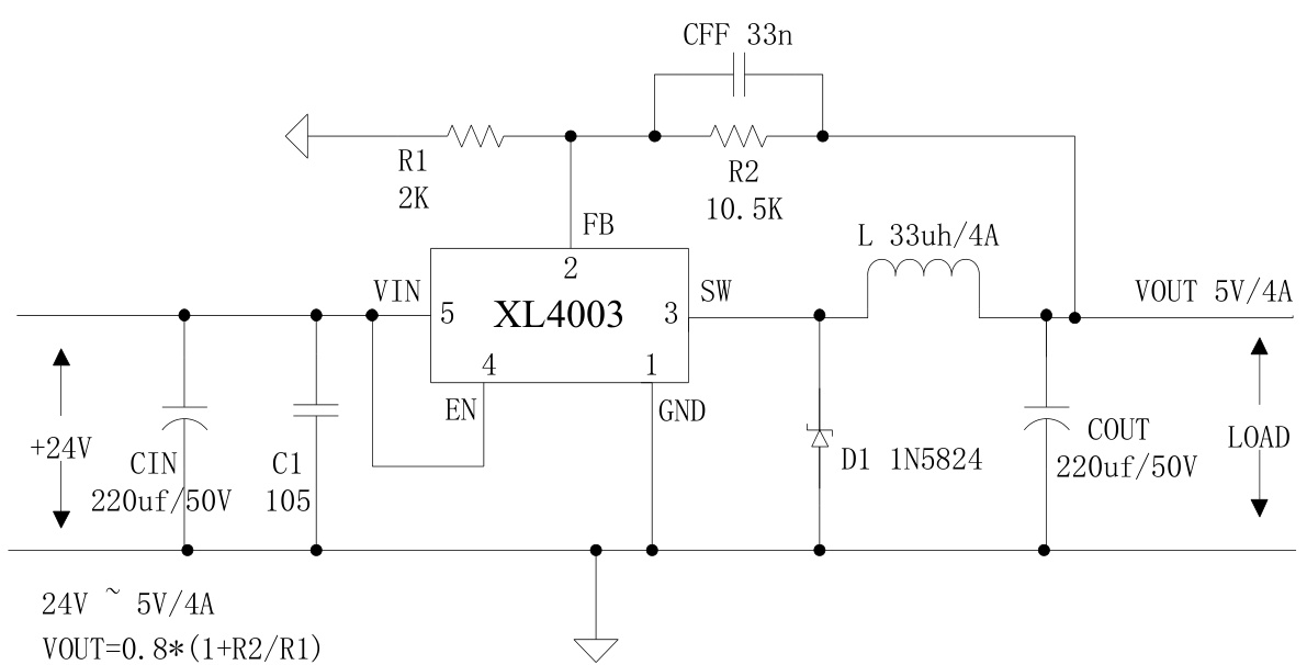 XLSEMI(芯龙)的XL4003E1系统框图