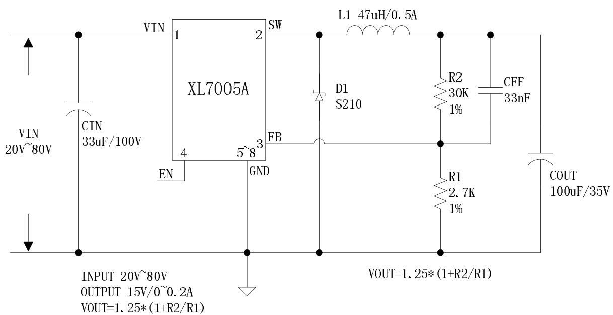 XLSEMI(芯龙)的XL7005A系统框图