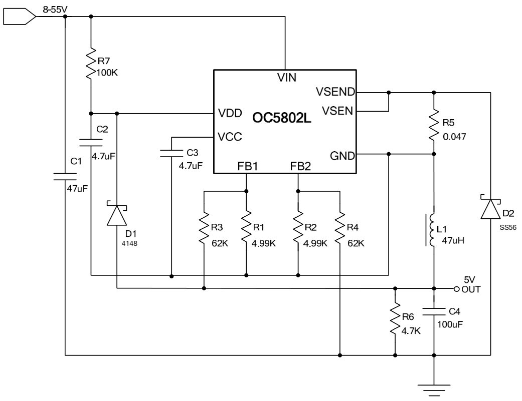 OCX(欧创芯)的OC5802L系统框图