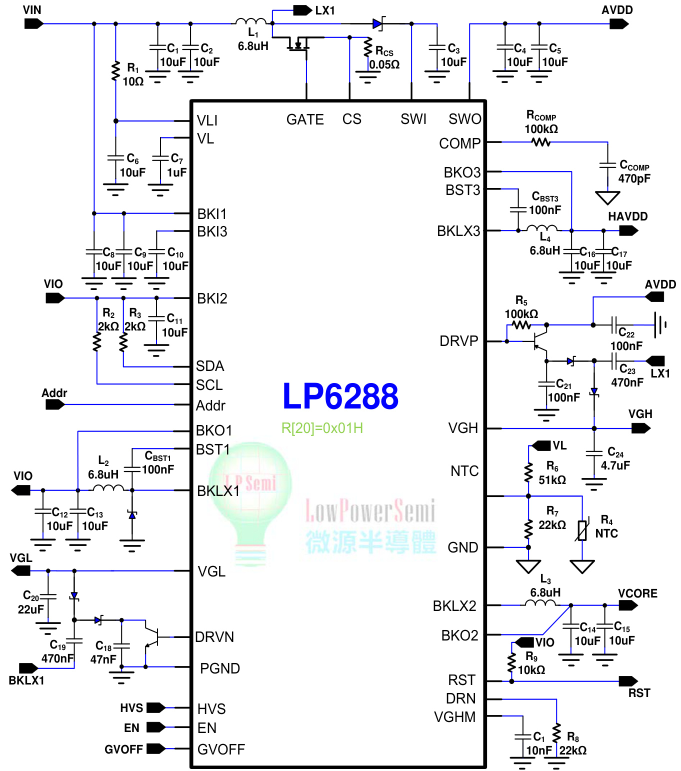 LOWPOWER(微源半导体)的LP6288QVF系统框图