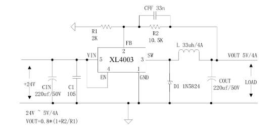 XLSEMI(芯龙)的XL4003E1系统框图
