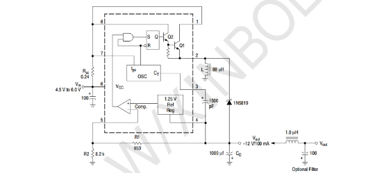 XBLW(芯伯乐)的MC33063ADTR(XBLW)系统框图