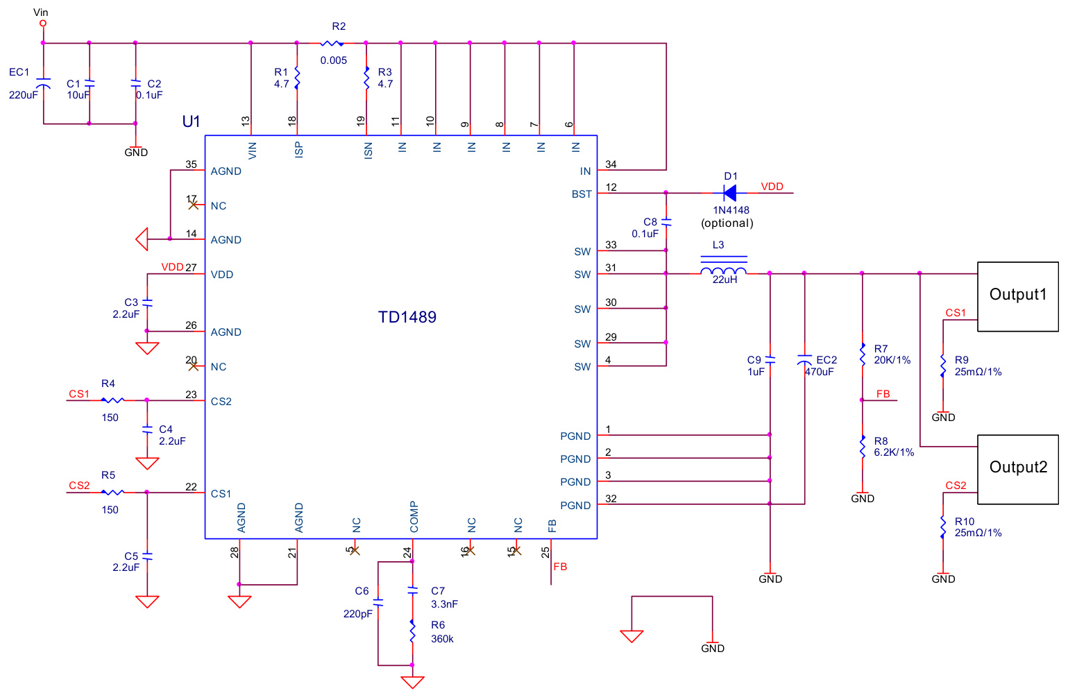 Techcode(泰德)的TD1489系统框图