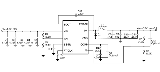 Tokmas(托克马斯)的TPS54561DPRR(TOKMAS)系统框图