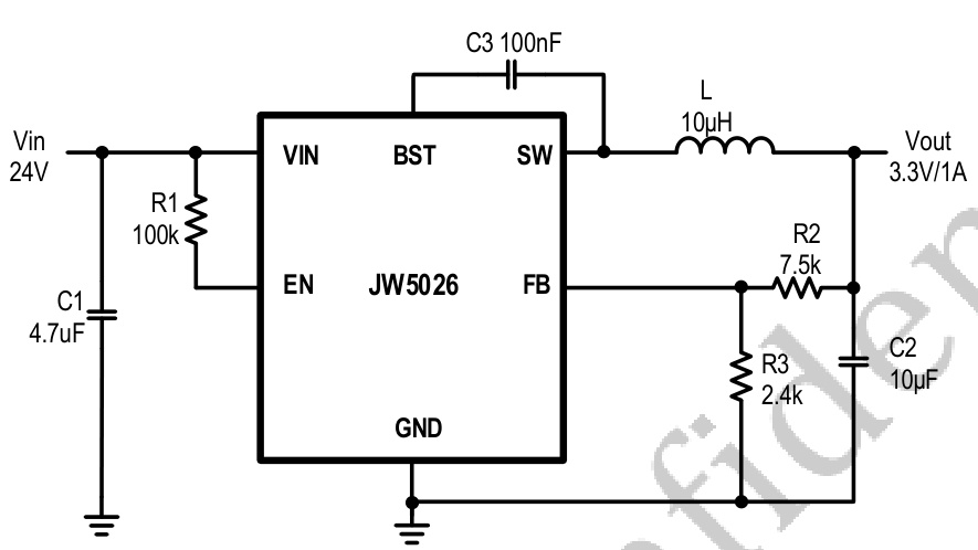 Joulwatt(杰华特)的JW5026系统框图