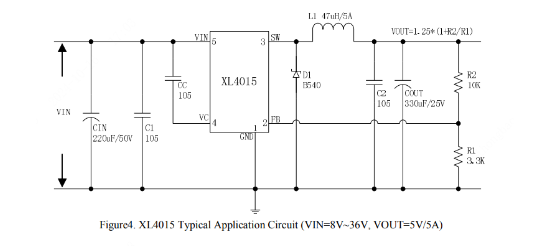 XLSEMI(芯龙)的XL4015E1系统框图