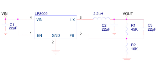 LOWPOWER(微源半导体)的LP8009AB5F系统框图