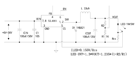 XLSEMI(芯龙)的XL4001E1系统框图