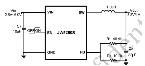 Joulwatt(杰华特)的JW5250SSOTA#TRPBF系统框图