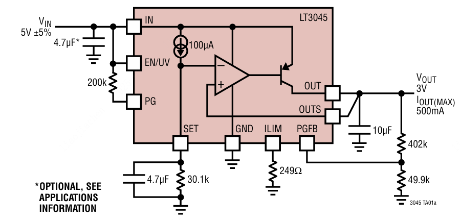 ADI(亚德诺)的LT3045EMSE#PBF系统框图