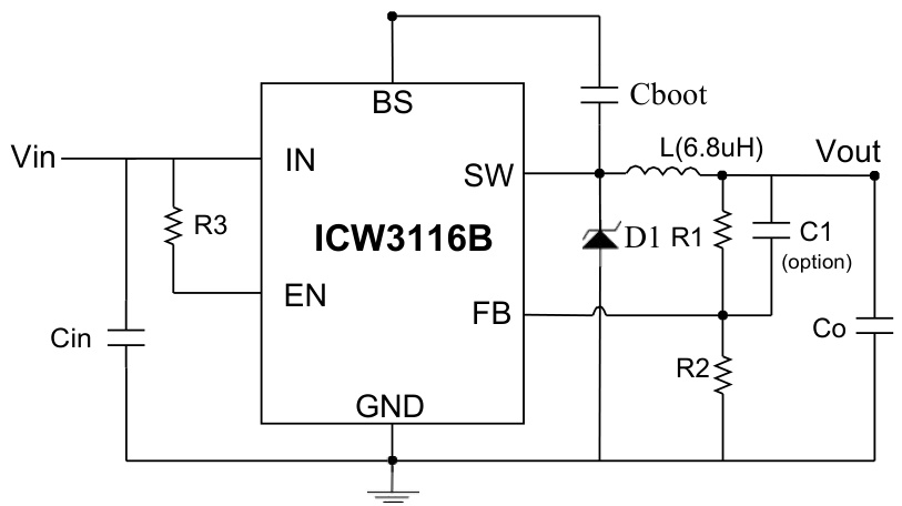 ICW(艾创微)的ICW3116BM6G系统框图