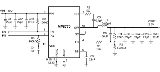 MPS(芯源)的MP8770GQ-Z系统框图