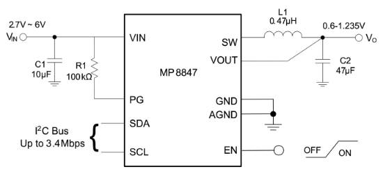 MPS(芯源)的MP8847GD-Z系统框图