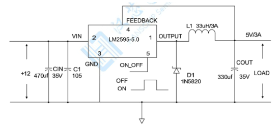 HGC(深圳汉芯)的LM2595T-5.0G系统框图