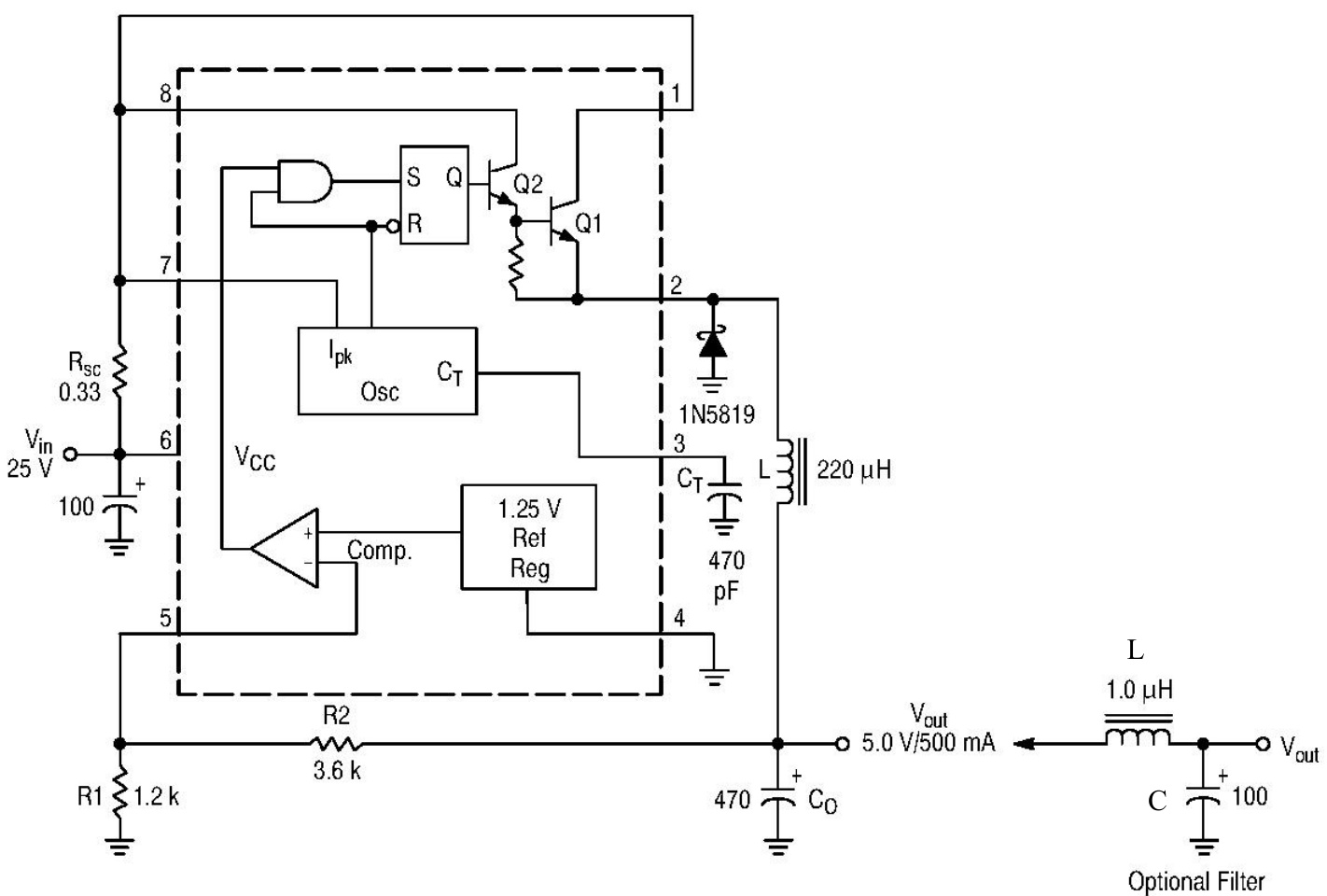 Silicore(芯谷)的MC34063A(F)系统框图