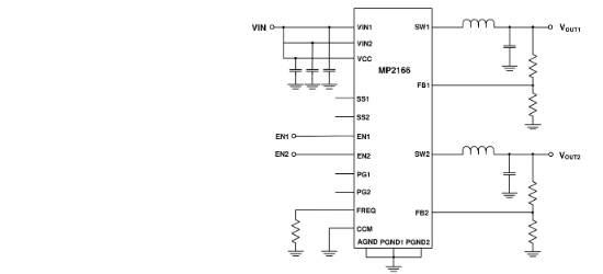 MPS(芯源)的MP2166GD-Z系统框图