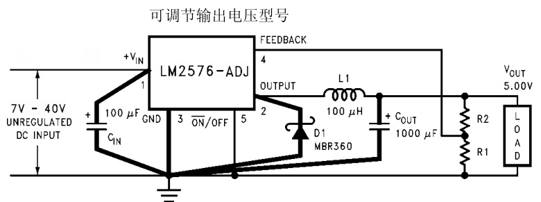 HGC(深圳汉芯)的LM2576D-ADJRG系统框图
