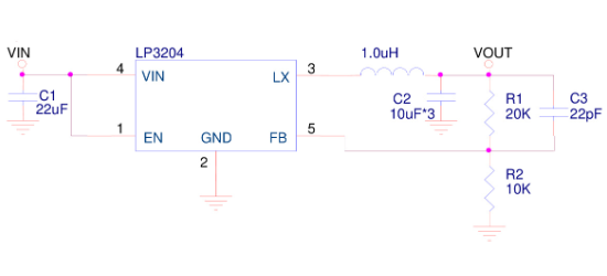 LOWPOWER(微源半导体)的LP3204AB5F系统框图