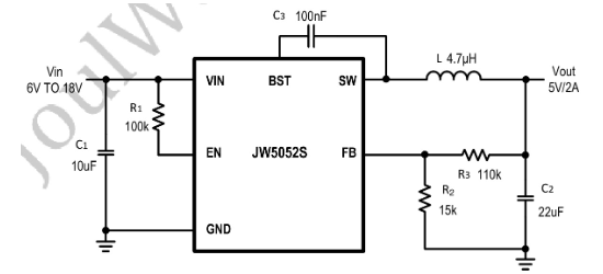 Joulwatt(杰华特)的JW5052S系统框图