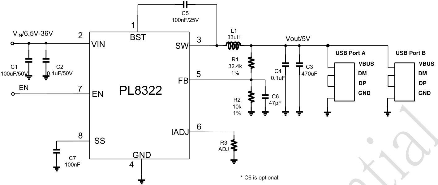 POWLICON(宝砾微)的PL8322系统框图