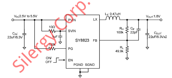 Silergy(矽力杰)的SY8823QUC系统框图