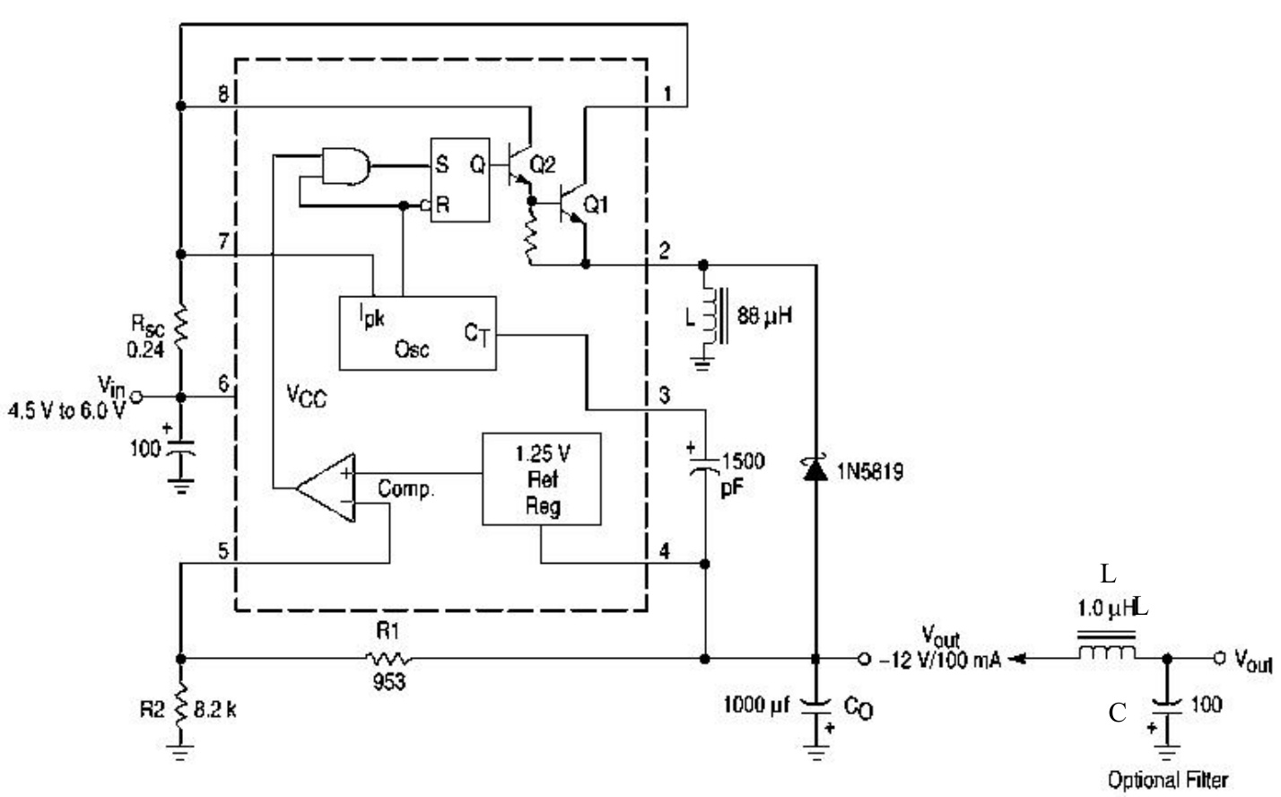Silicore(芯谷)的MC34063A系统框图