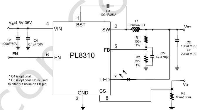POWLICON(宝砾微)的PL8310系统框图