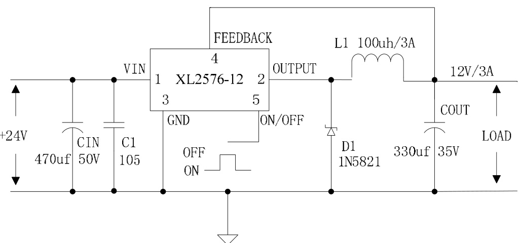 XLSEMI(芯龙)的XL2576S-ADJE1系统框图