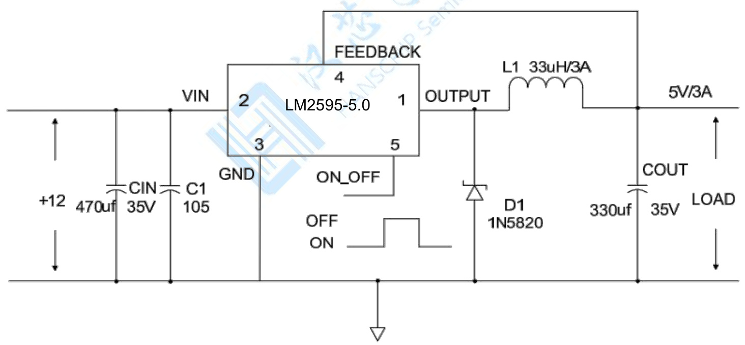 HGC(深圳汉芯)的LM2595T-5.0G系统框图