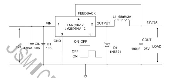 JSMSEMI(杰盛微)的LM2596S-5.0 P+-JSM系统框图
