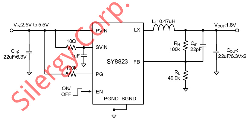 Silergy(矽力杰)的SY8823QUC系统框图
