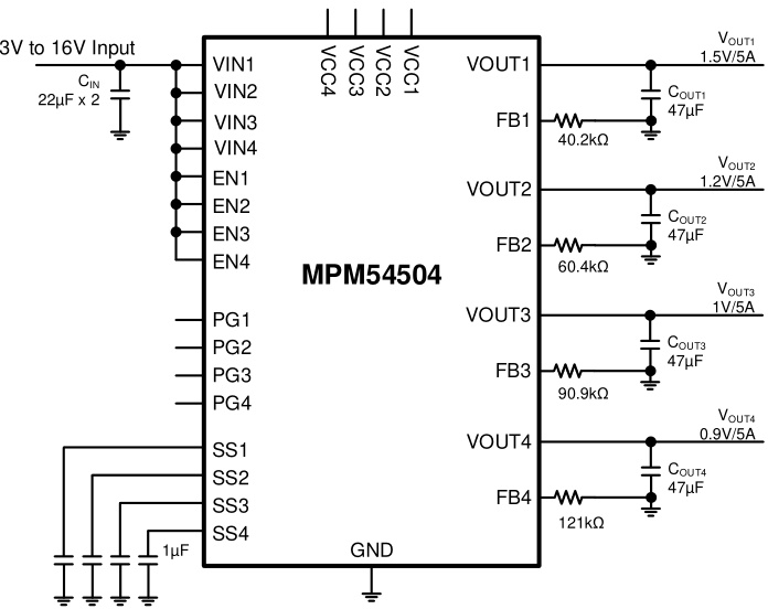 MPS(芯源)的MPM54504GBS-T系统框图