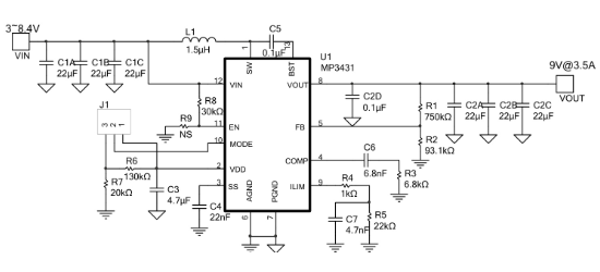 MPS(芯源)的MP3431GL-Z系统框图