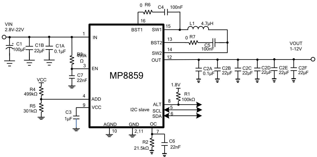 MPS(芯源)的MP8859GQ-0000-Z系统框图