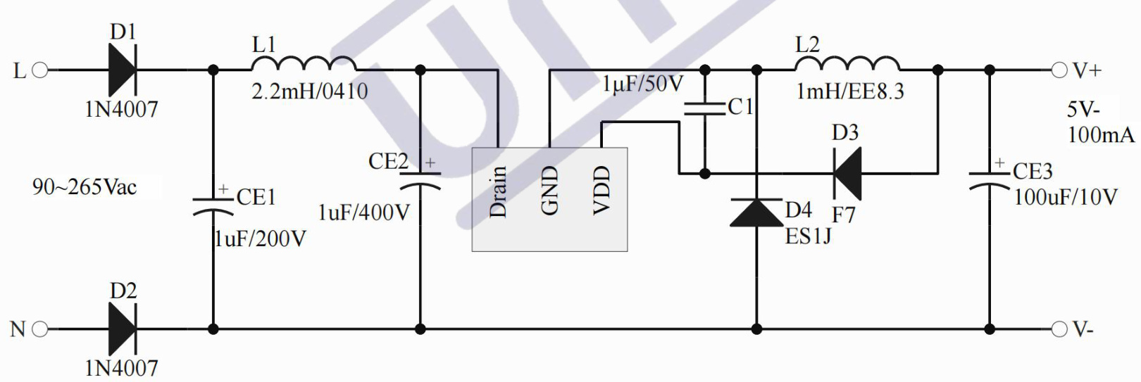 UNI-SEMIC(宇力半导体)的U831B系统框图