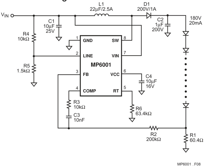 MPS(芯源)的MP6001DN-LF-Z系统框图