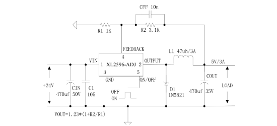 XLSEMI(芯龙)的XL2596T-3.3E1系统框图