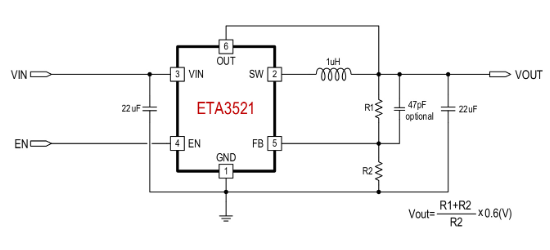 ETA(钰泰)的ETA3521FSG系统框图