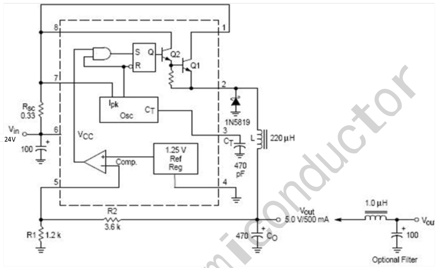 JSMSEMI(杰盛微)的MC34063ADR2G-JSM系统框图