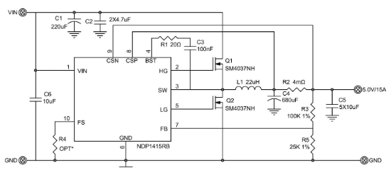 NDP(芯潭微)的NDP1415RB系统框图